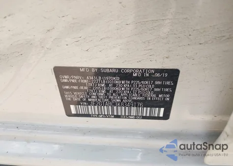 2019 Subaru Crosstrek 2.0I z USA, uszkodzony, nr VIN JF2GTABC3K8349176